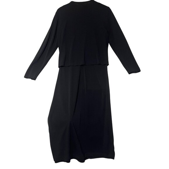 VTG Dressing Clio Women's  Dress Cardigan Set  Medium Black Maxi USA flaw - Picture 6 of 16